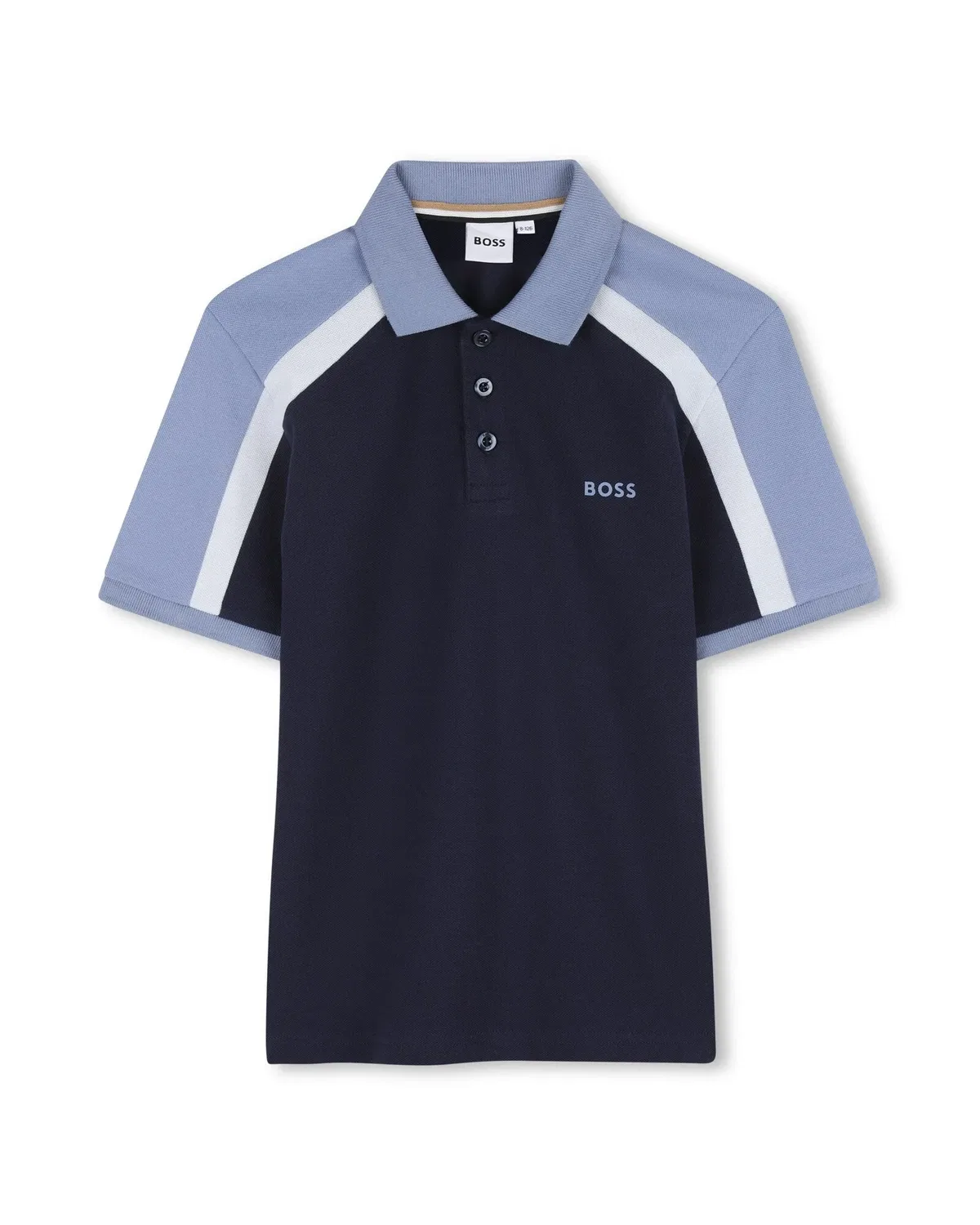 Детское поло для мальчиков хлопковое BOSS Kidswear, Azul
