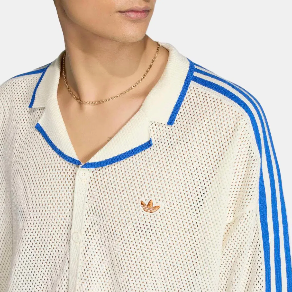 Мужская футболка, Knitted Shirt Originals, adidas, белый — фото 4