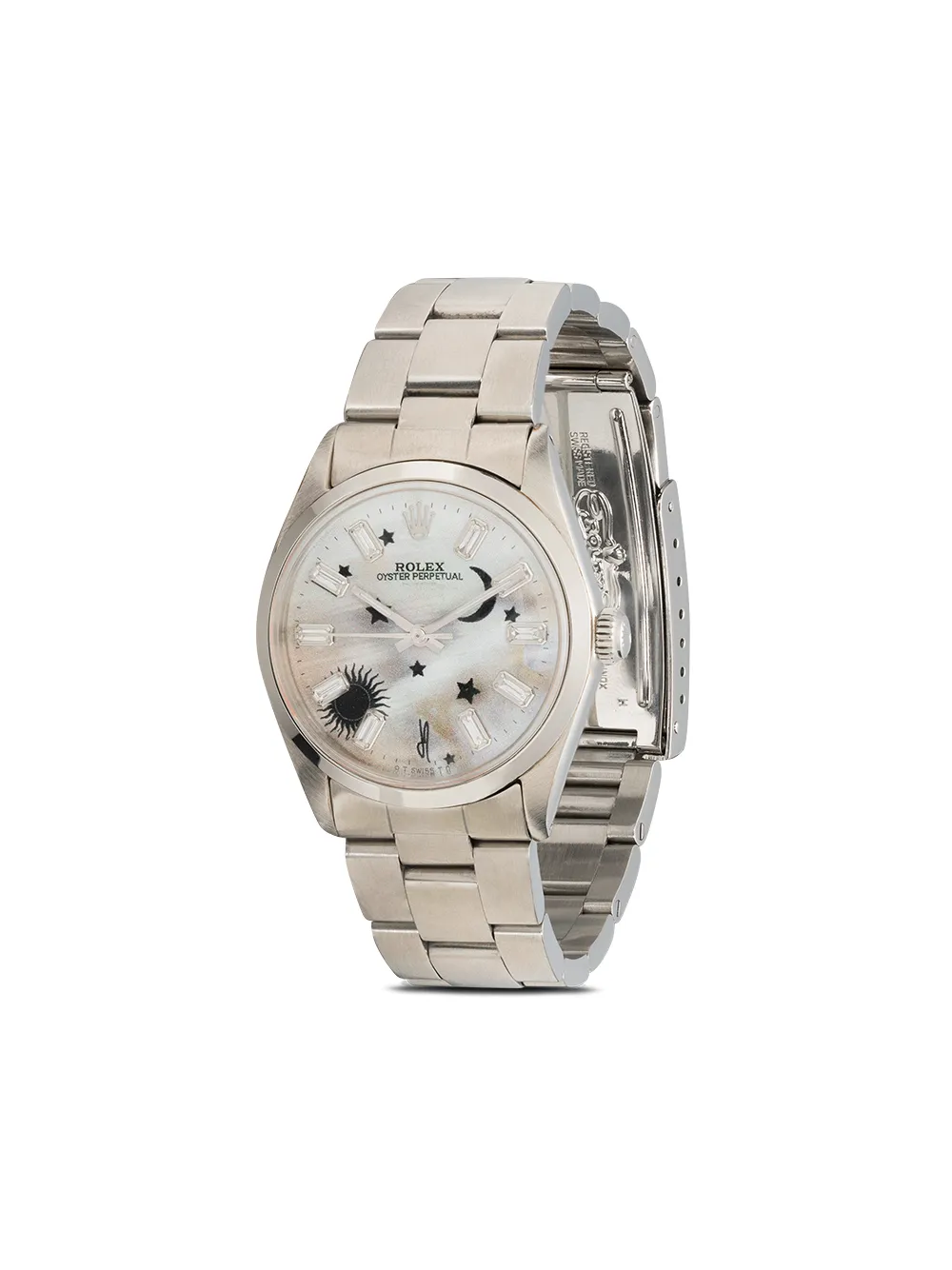 

Кастомизированные наручные часы Rolex Oyster Perpetual Jacquie Aiche, серебяный
