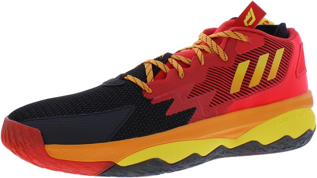 Кроссовки Adidas для взрослых унисекс Dame 8, черный/красный/желтый/ярко-красный
