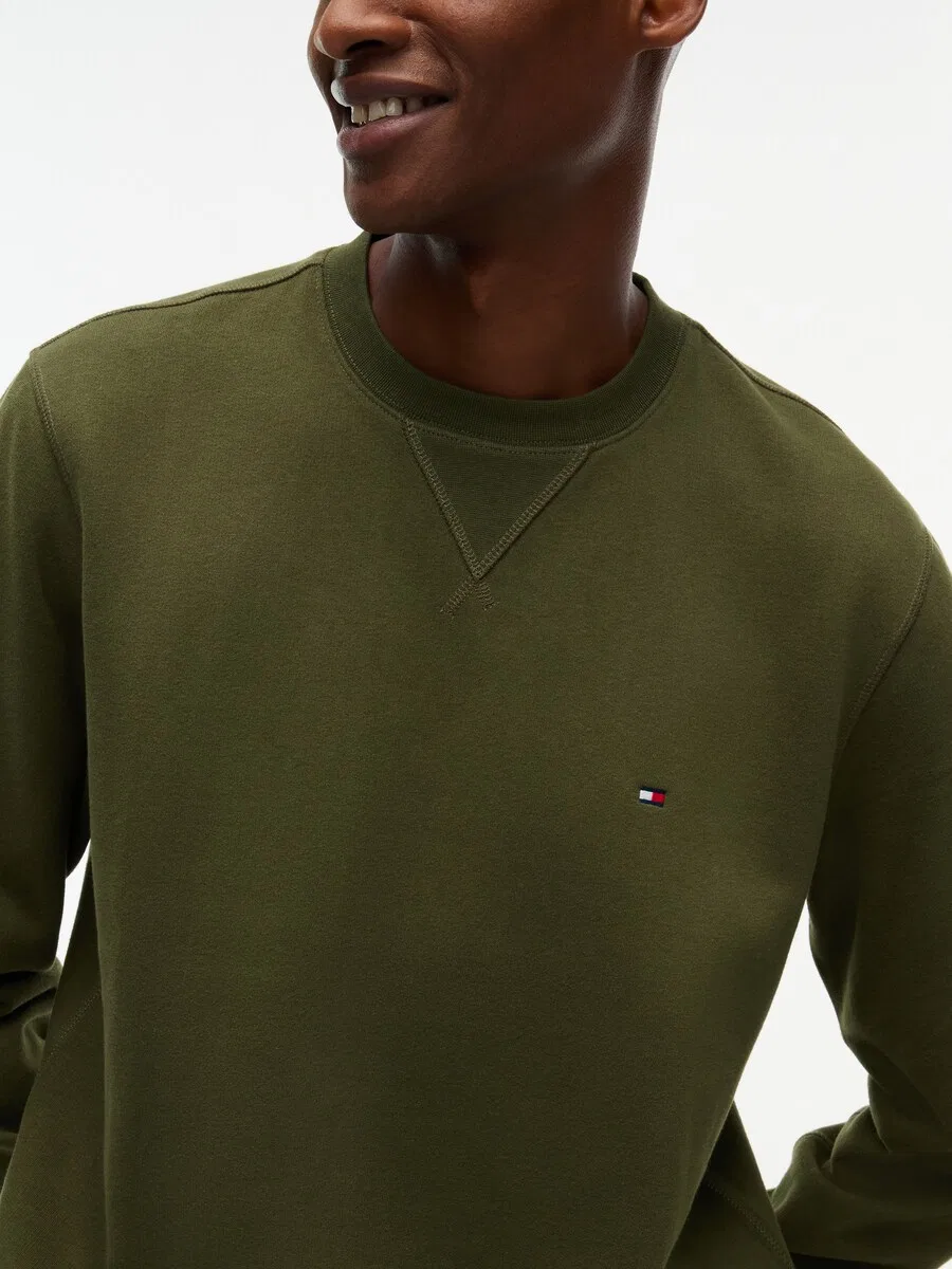 Толстовка TOMMY HILFIGER 'ESS SEASONAL' оливкового цвета — фото 3