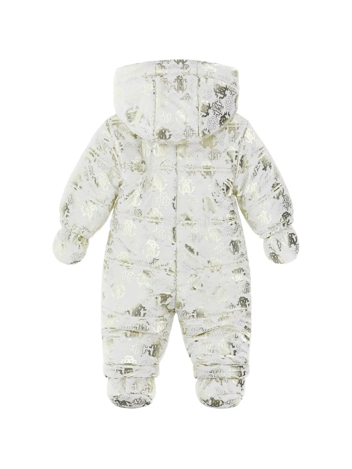 Дутый комбинезон с монограммой RC Roberto Cavalli Junior, белый — фото 2
