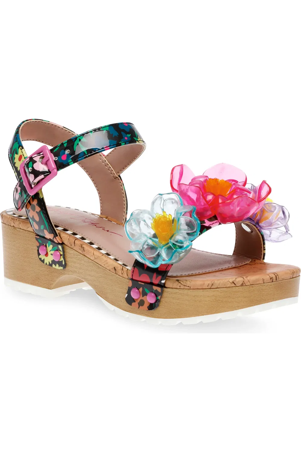 Сандалии детские на платформе Oakly Betsey Johnson, Black/Pink Multi