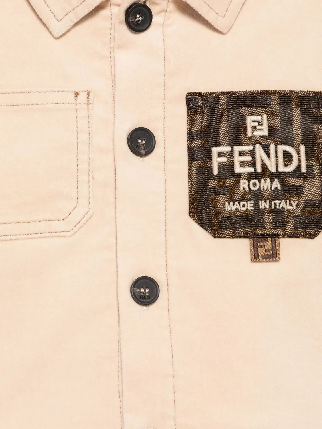 Рубашка с мотивом FF FENDI, коричневый — фото 3