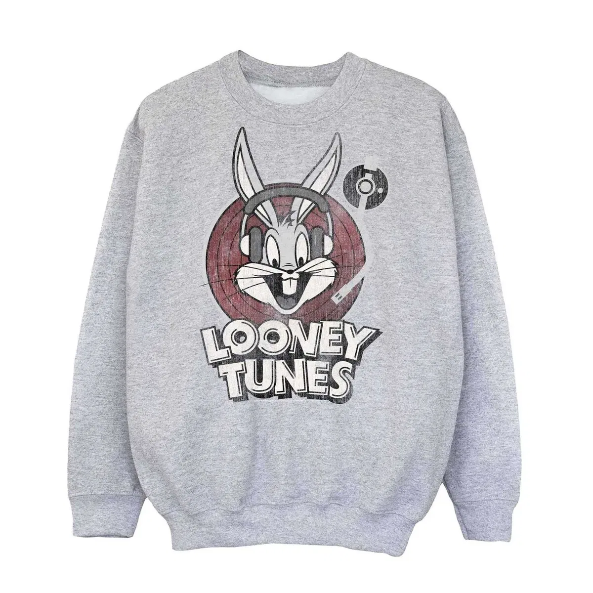 Детский свитшот с принтом Bugs Bunny Circle Logo Looney Tunes, Grey — фото 3