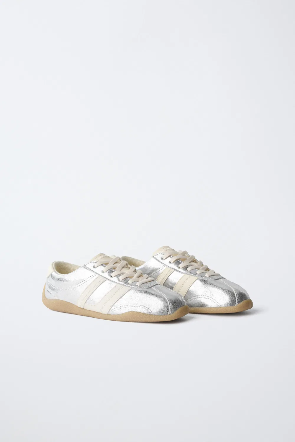 МЕТАЛЛИЧЕСКИЕ КРОССОВКИ ZARA, Silver — фото 2