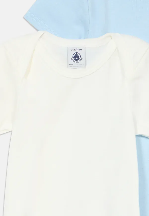 Комплект из 3 боди с коротким рукавом Striped Petit Bateau, Blue/White, белый — фото 4