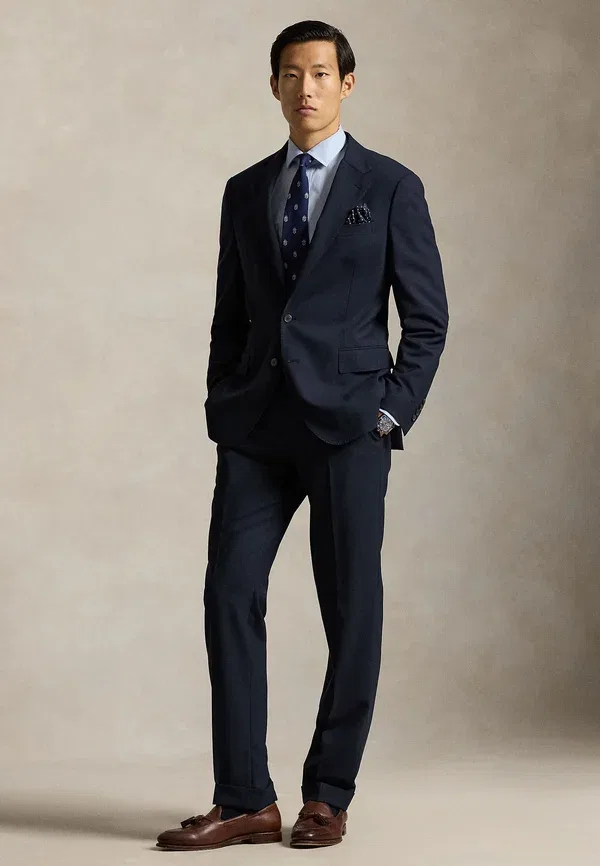 Брюки из шерстяной смеси, марлевые, Wool-blend suit trouser, Polo Ralph Lauren, темно-синий — фото 2