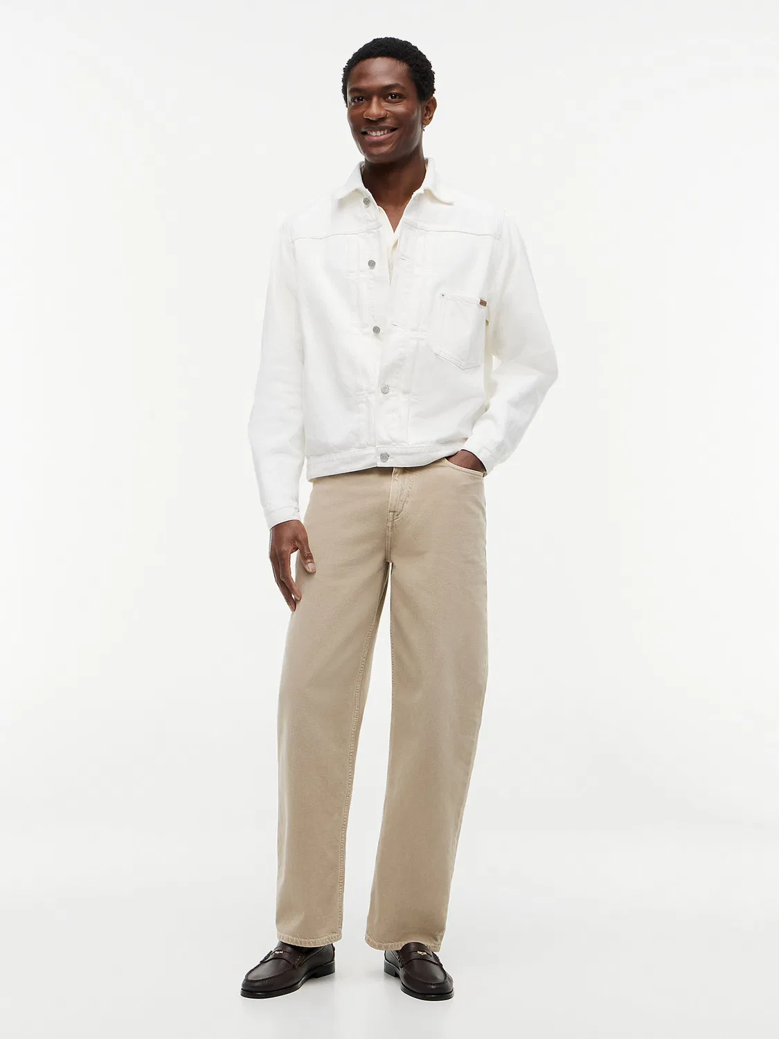 Джинсовая куртка Tommy Hilfiger Between-Season Jacket из белого денима — фото 3