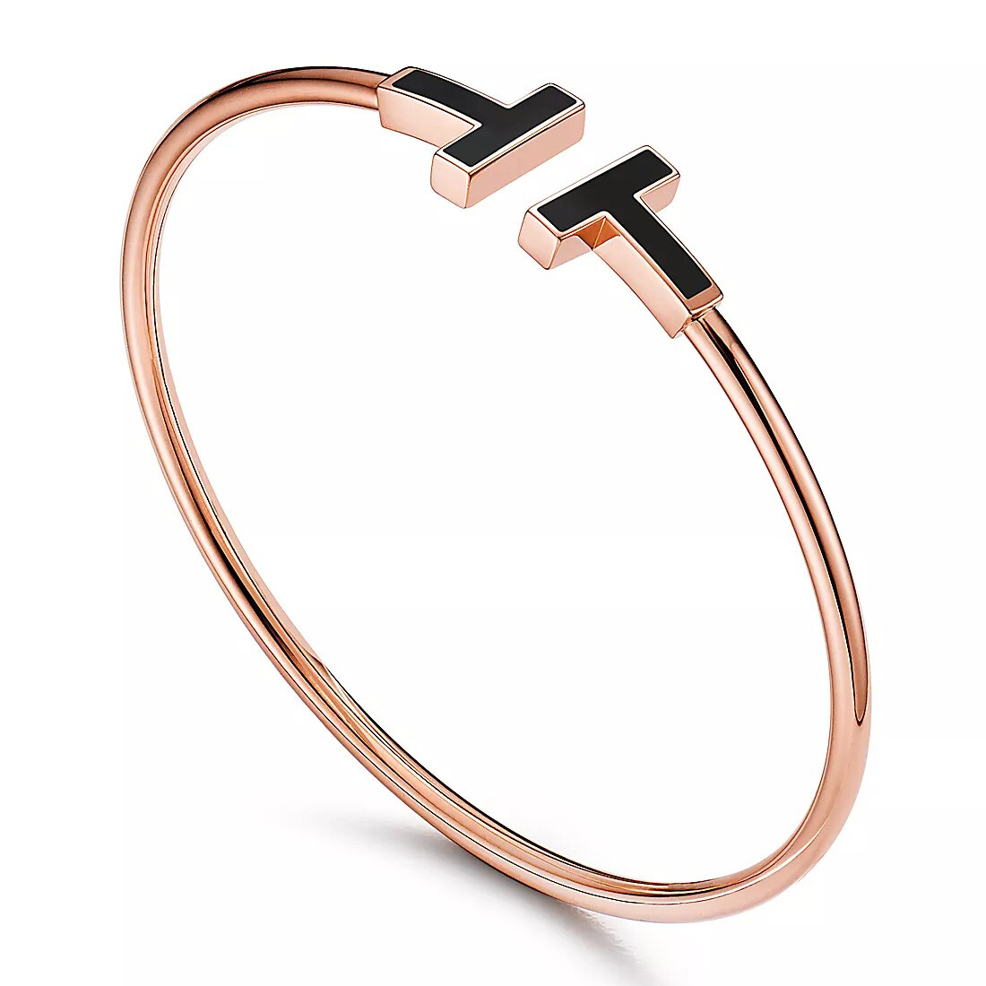 Браслет Tiffany & Co Tiffany T Black Onyx Wire, розовое золото — фото 2