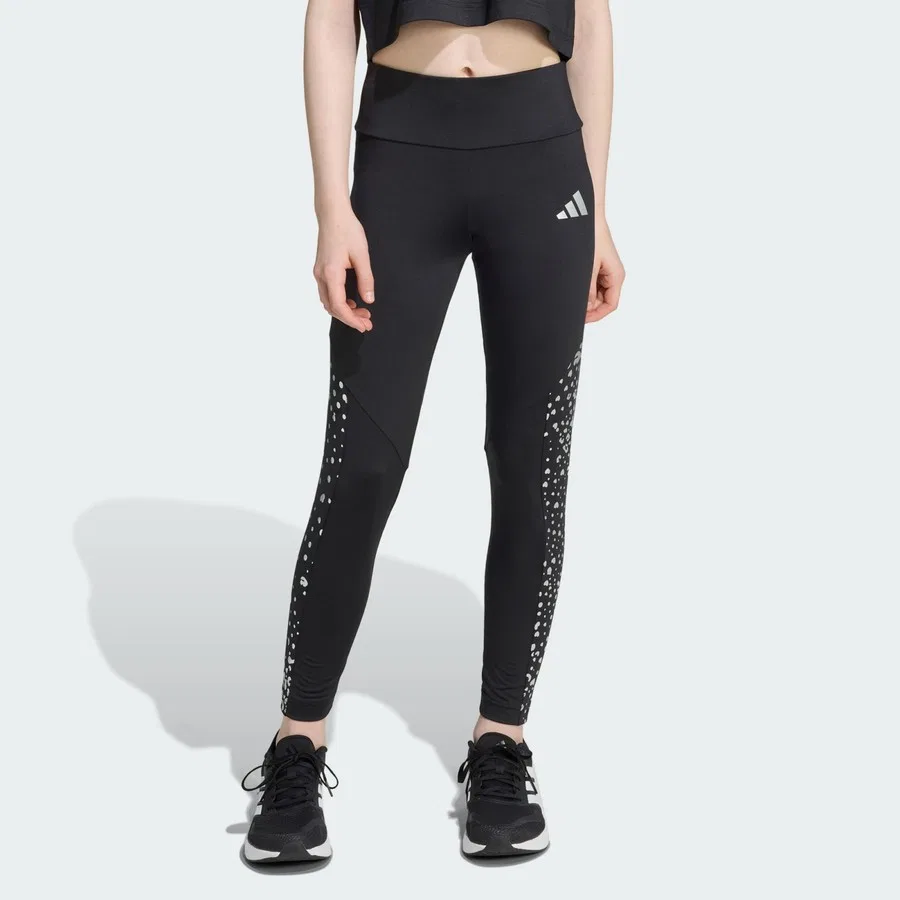 Детские леггинсы с принтом Training Essentials Glam Print adidas, Черно-серебристый