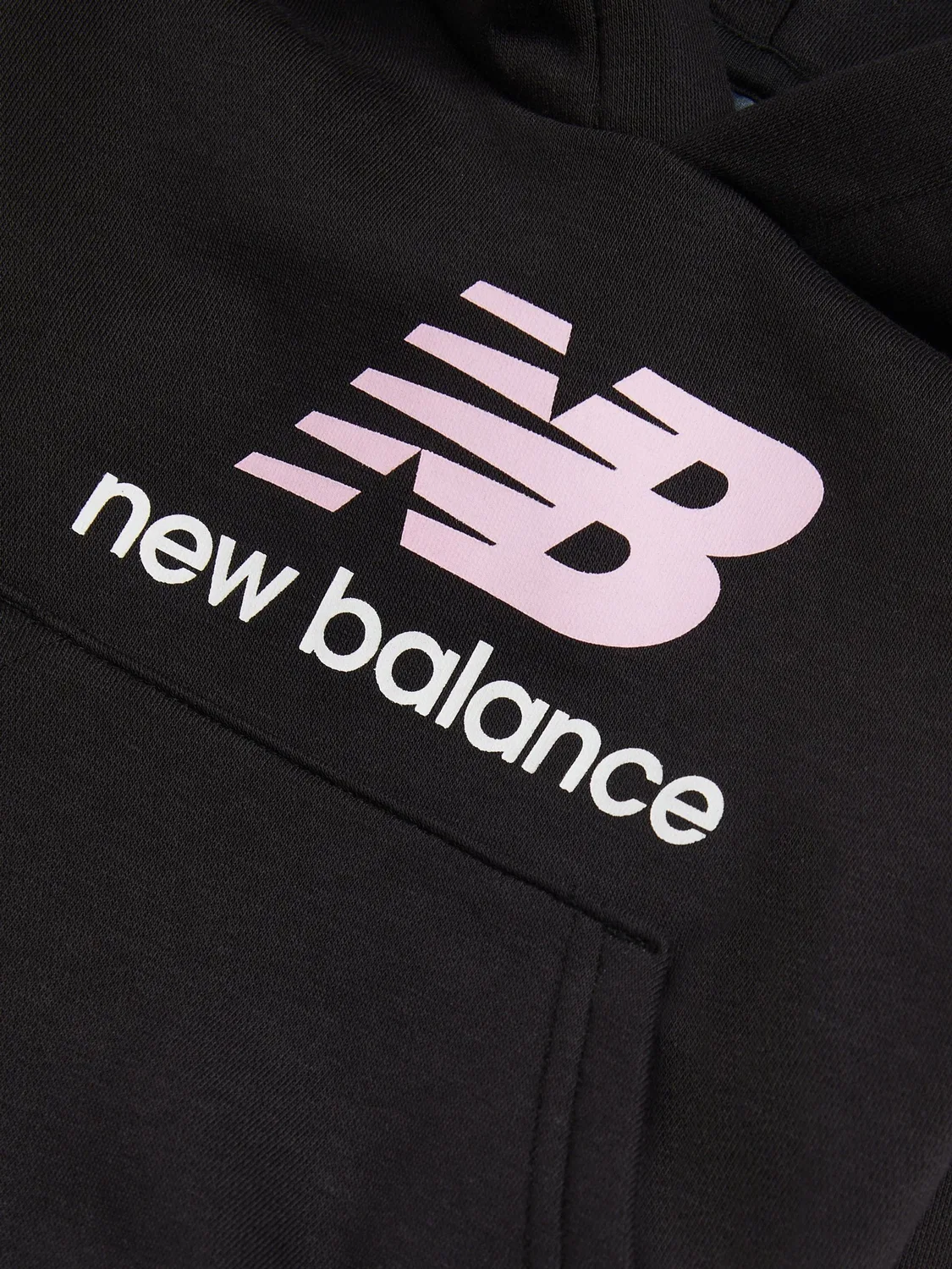Худи New Balance Black Stacked Logo, черный — фото 3