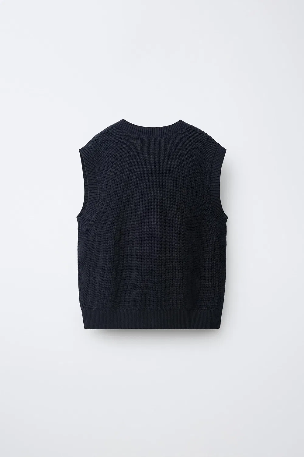 Вязаный жилет ZARA, Navy blue — фото 2