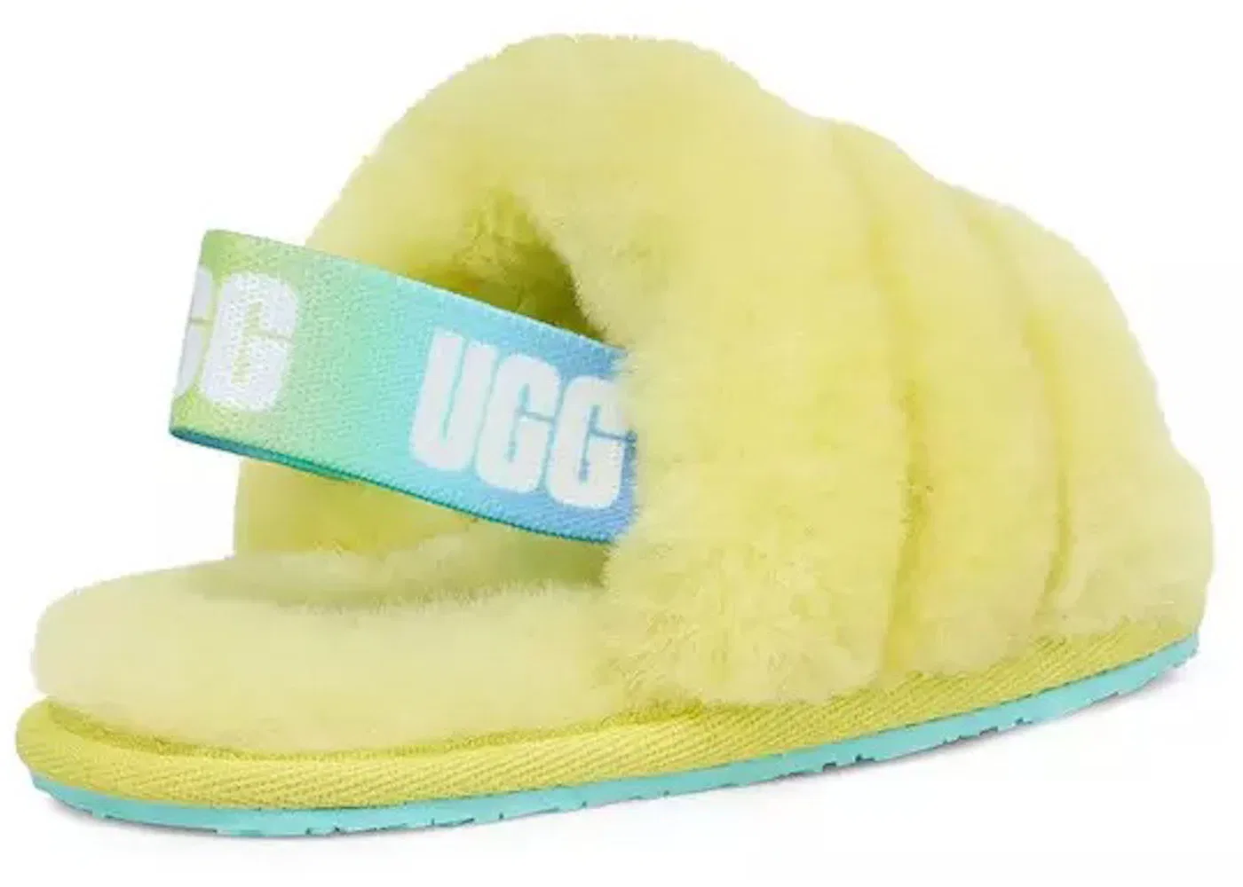 Детские шлепанцы с принтом UGG Fluff Yeah Slide, Pollen Gradient — фото 3