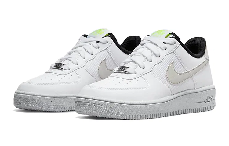 Детские кроссовки для скейтбординга с принтом Nike Air Force 1 Low Crater Next Nature, White Light Bone — фото 4