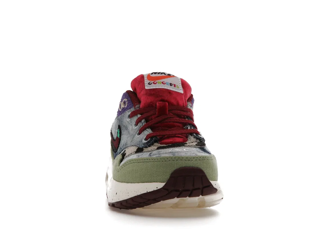 Детские кроссовки Lifestyle Nike Air Max 1 SP Concepts Mellow, Oil Green/Black/Team Red/Sail — фото 2