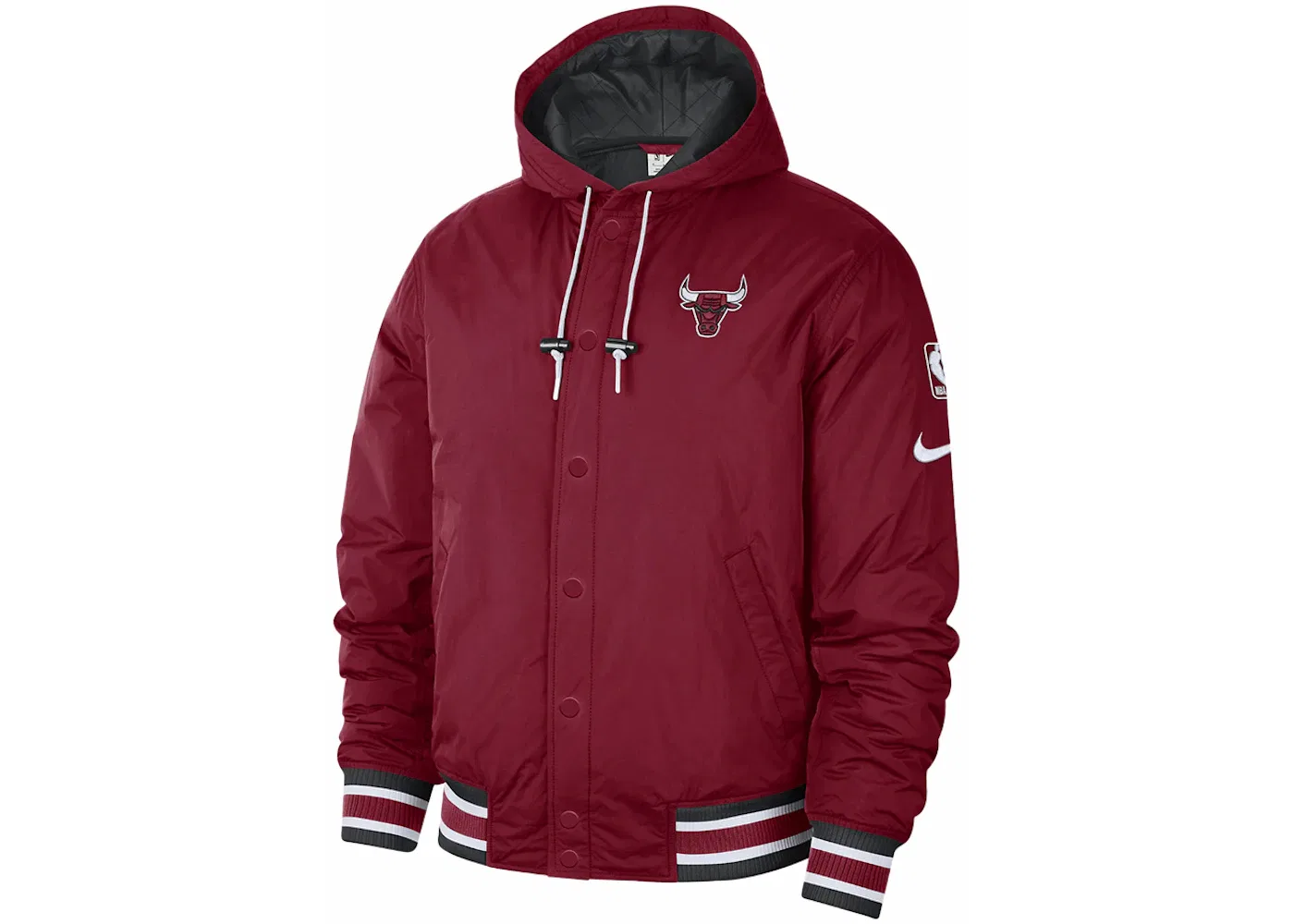 Мужская куртка с полной застежкой-молнией Nike NBA Chicago Bulls Courtside City Edition Jacket, Dark Red/White/Black