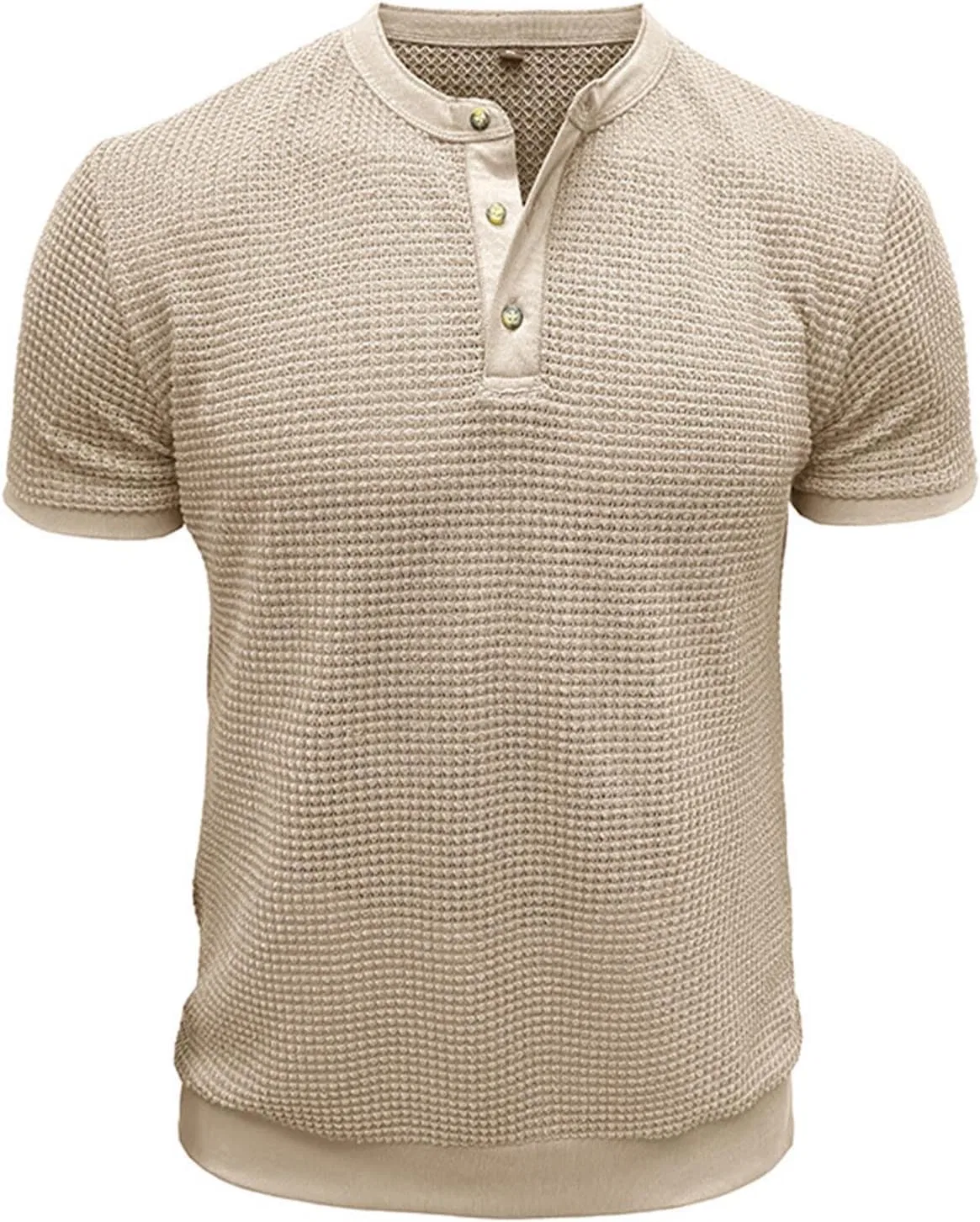 Мужская футболка с круглым вырезом Generic, Beige — фото 4