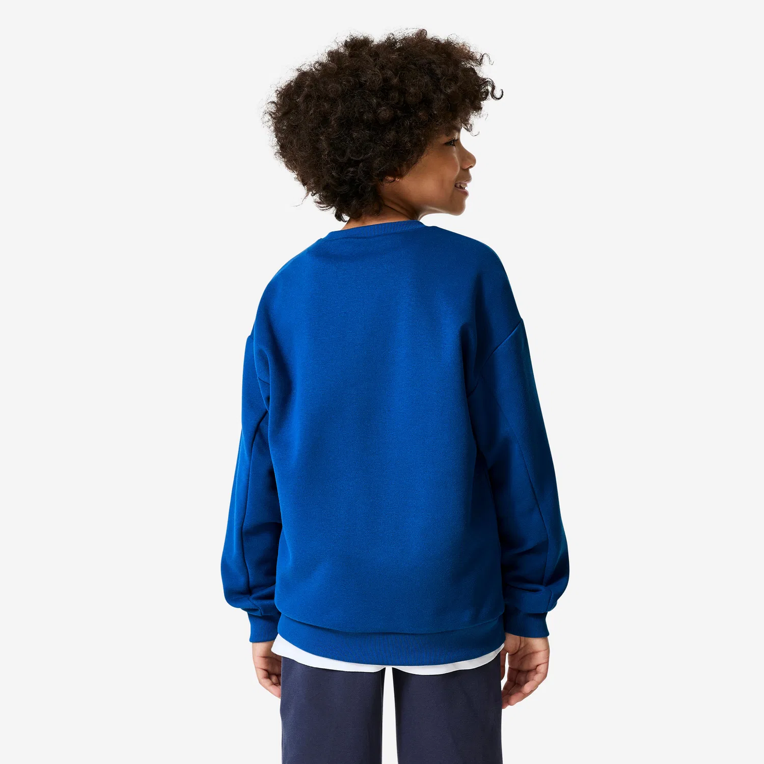 Детский свитшот из флиса с принтом Sweatshirt Kinder Fleece Rundhalsausschnitt Decathlon, Jeansblau — фото 4
