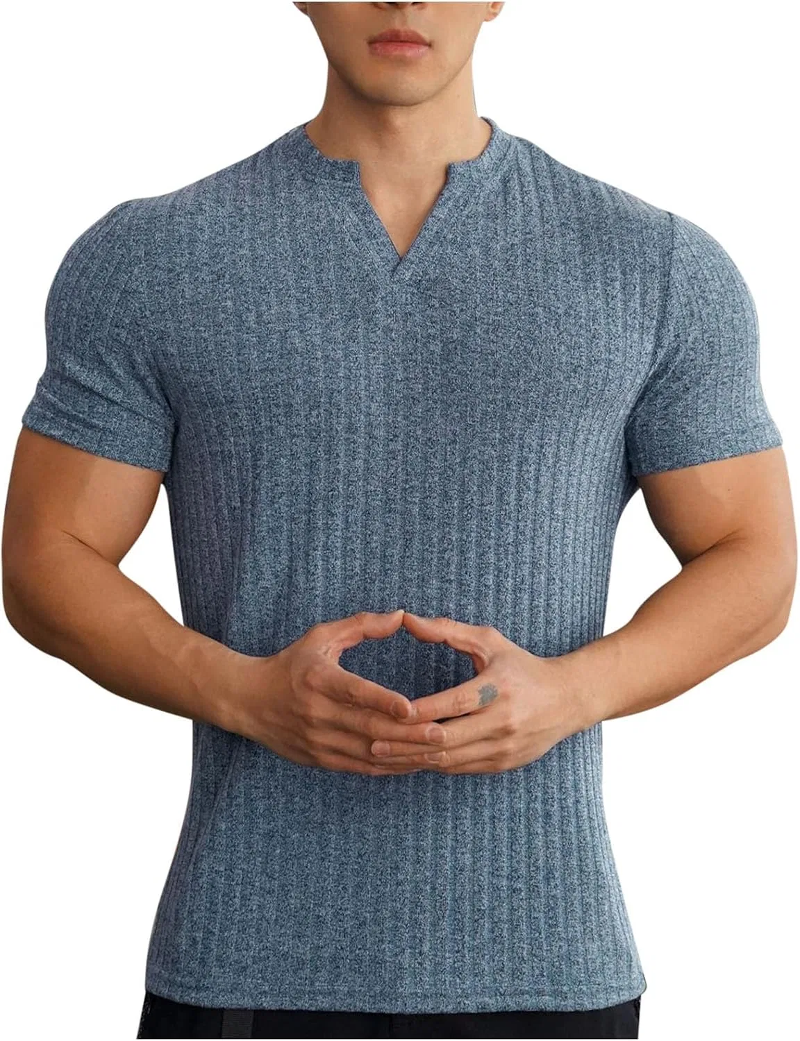 Мужская легкая футболка с коротким рукавом Slim Fit, Light Blue