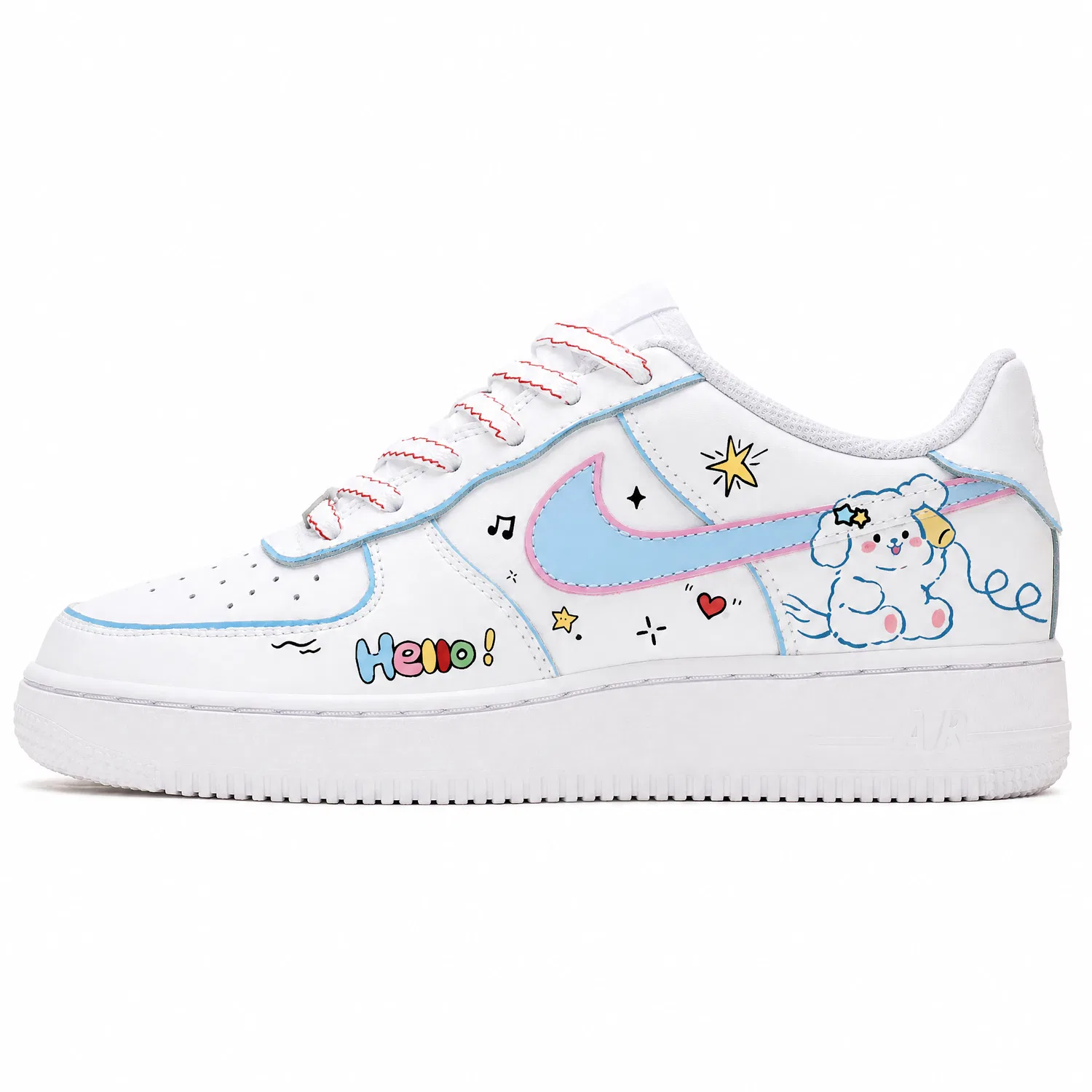 Детские кроссовки для скейтбординга с принтом Air Force 1, Nike, Pink White