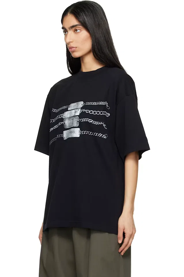 Черная футболка оверсайз с графическим принтом Alexander Wang — фото 4