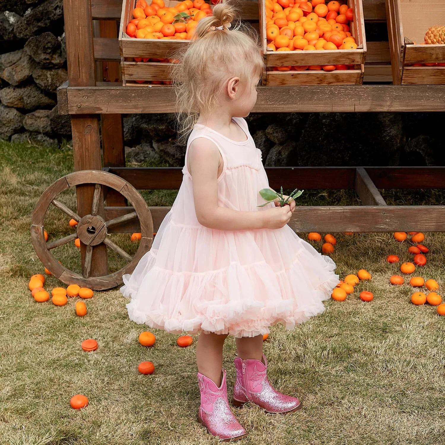 Детские сапоги для девочек с блестками Cowgirl Boots IUV KIDS, Pink Glitter — фото 2