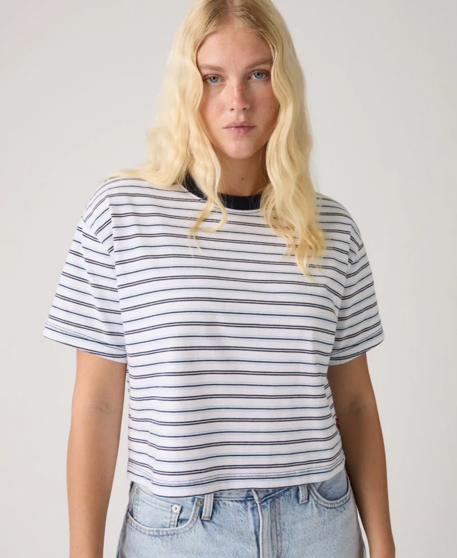 Женская футболка с круглым вырезом и коротким рукавом Levi's, Capricorn Stripe Angel Falls