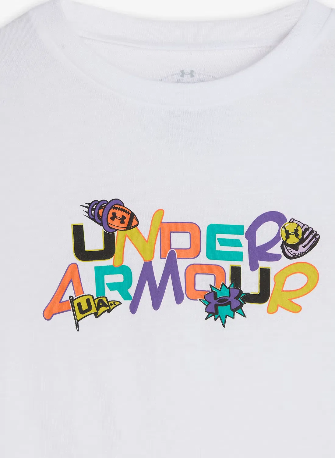Футболка с патчем с надписью Under Armour, белая — фото 3