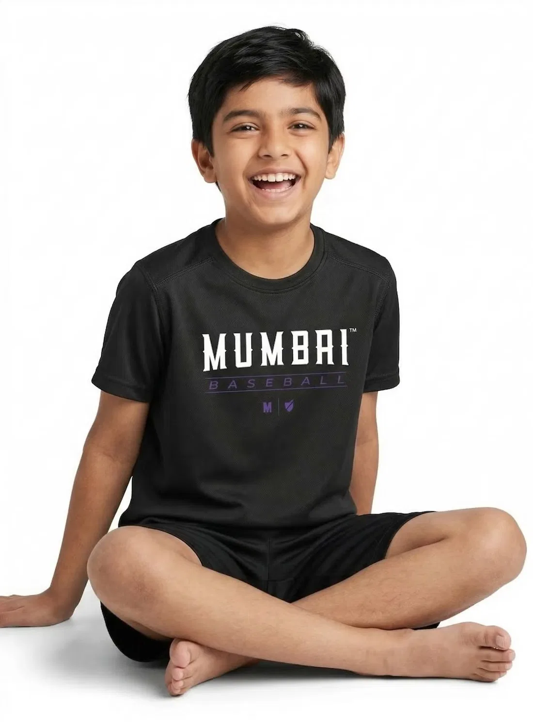 Футболка легкая с принтом Mumbai Cobras Kids' Dugout Baseball United, черный — фото 2