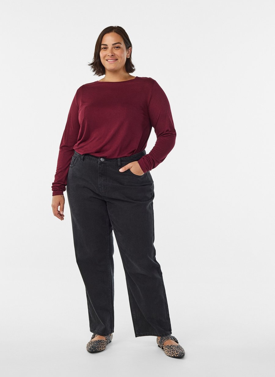 

Топ Zizzi Long sleeved top, Tawny Port/Bordeaux