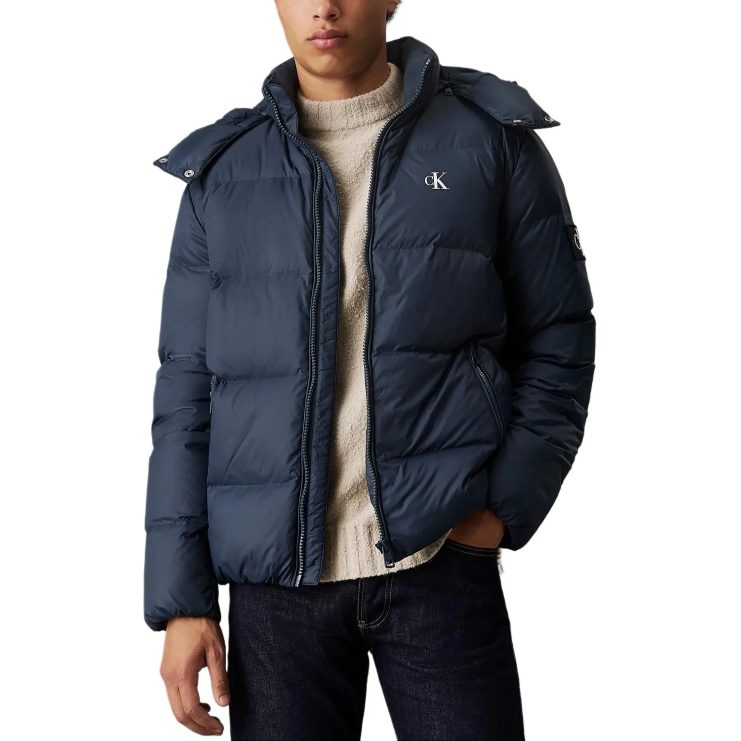 Calvin Klein Пуховик Europe Version мужской Navy Blue