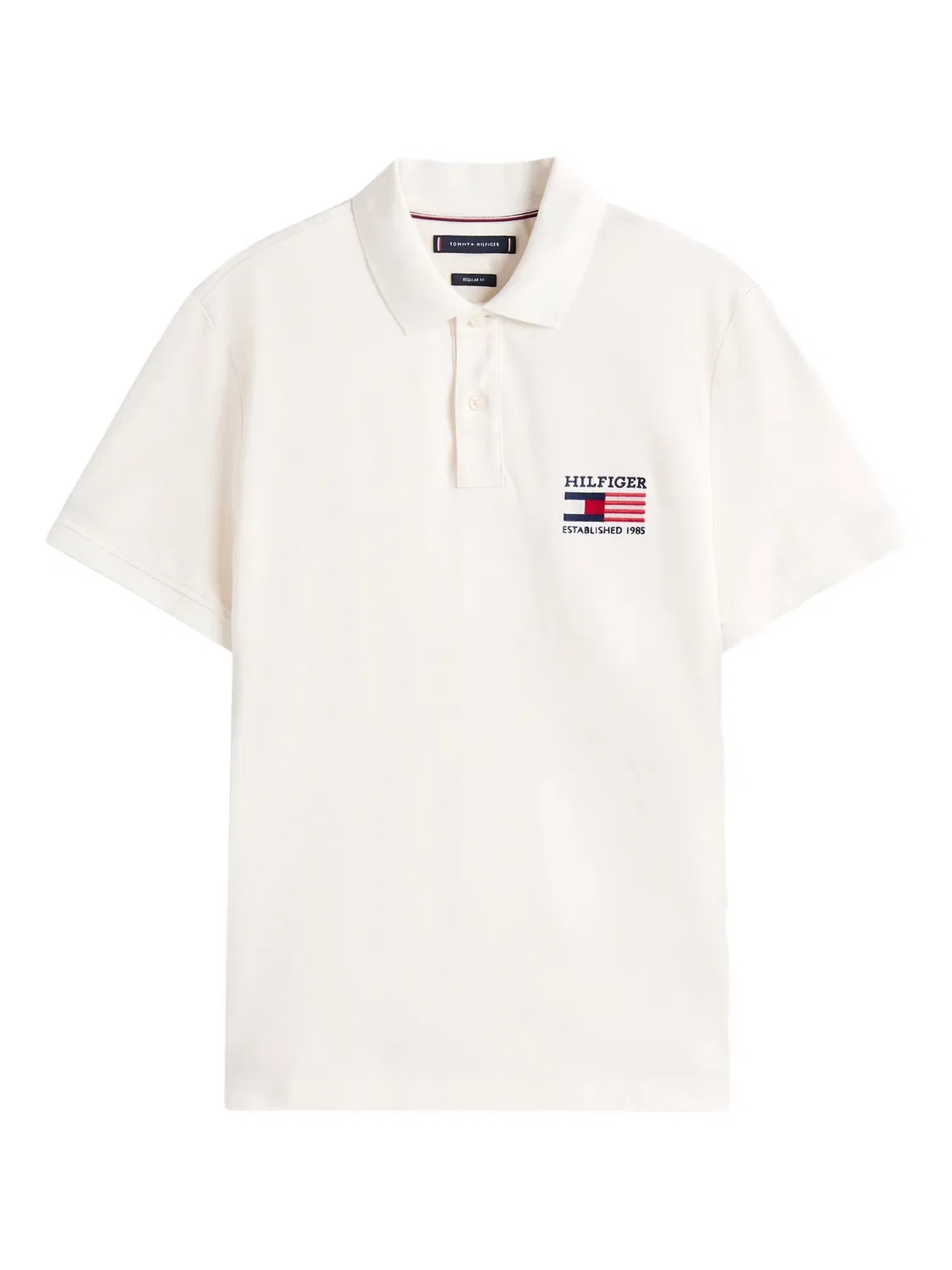Поло с логотипом флага из смеси хлопка Tommy Hilfiger, белый