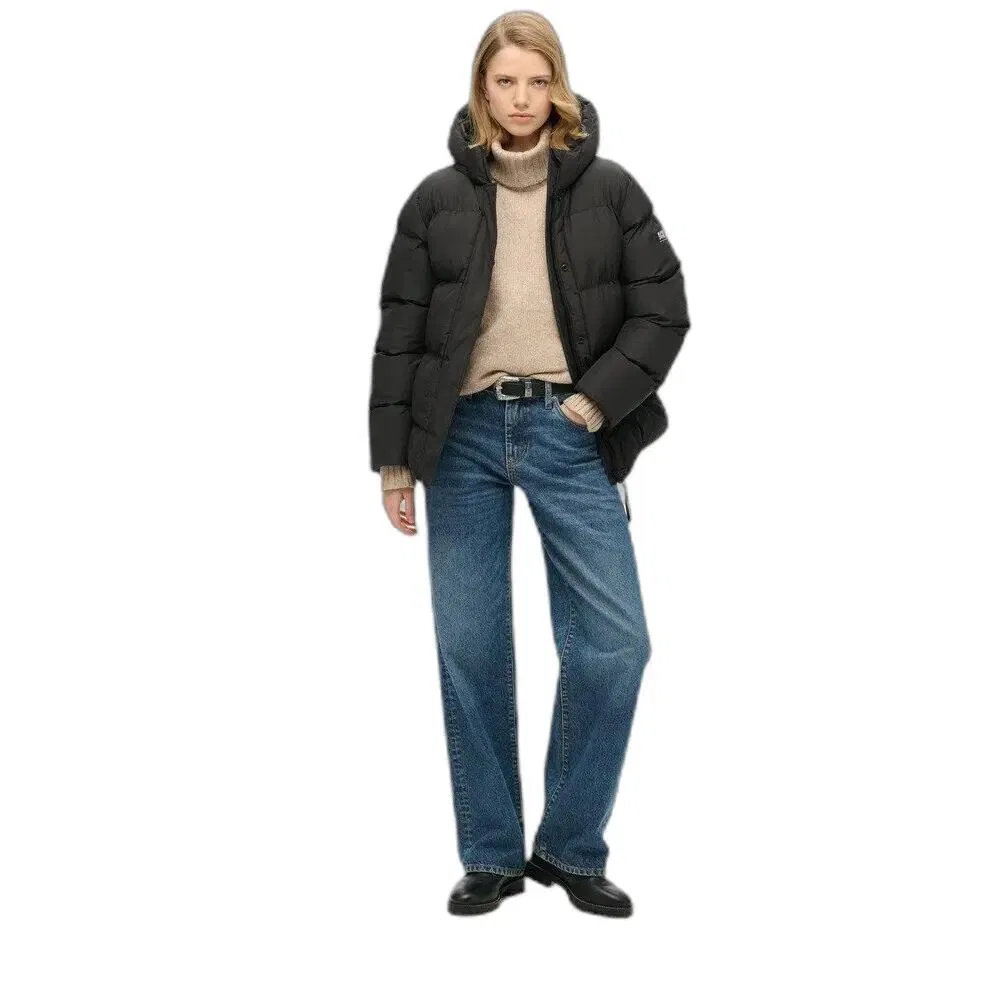 Женская утепленная куртка с капюшоном Five Baffle Sports Superdry, Schwarz — фото 4
