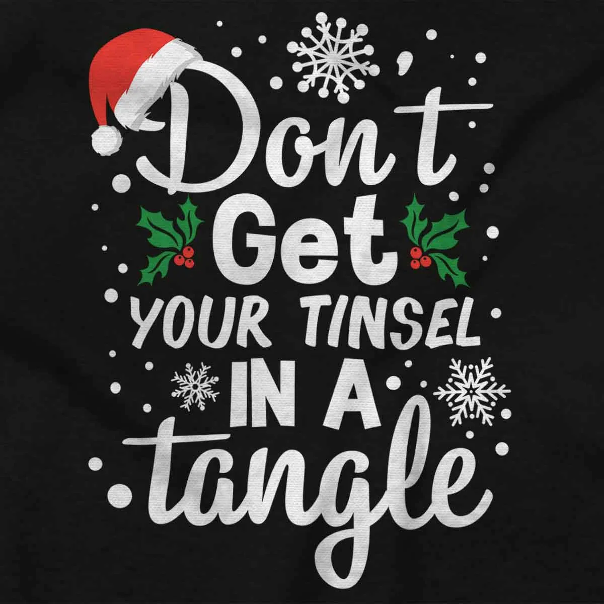 Детское боди с коротким рукавом Don't Get Your Tinsel in a Tangle Brisco Brands, Black — фото 2