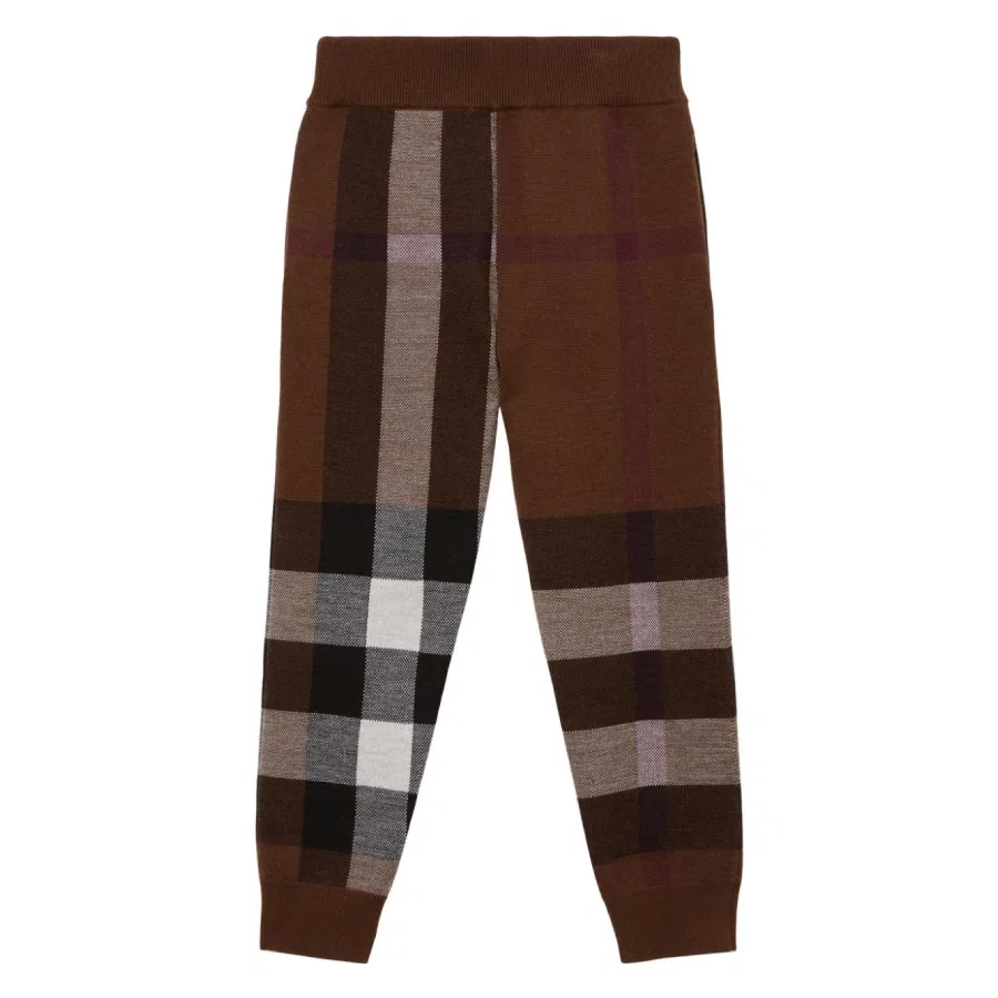 Брюки шерстяные в клетку Kids Check-Pattern Wool Trousers Burberry, Dark Birch Brown Chk — фото 2