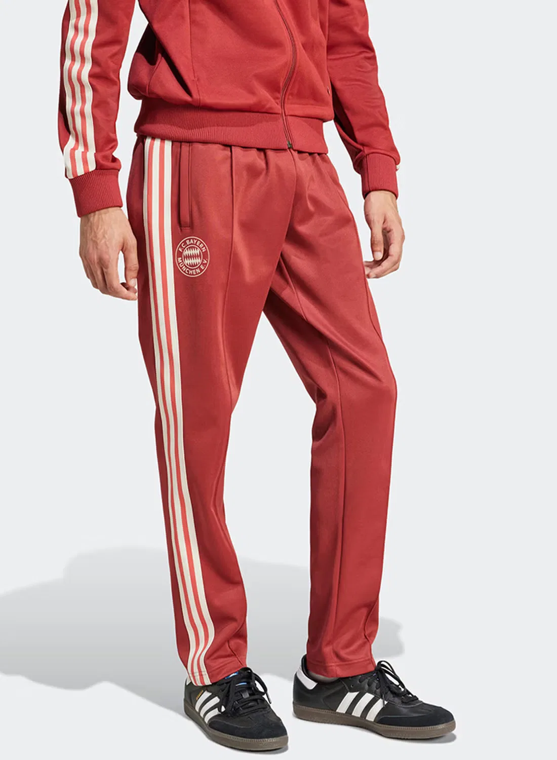 Спортивные штаны с логотипом FC Bayern Munich Adidas, красный — фото 3