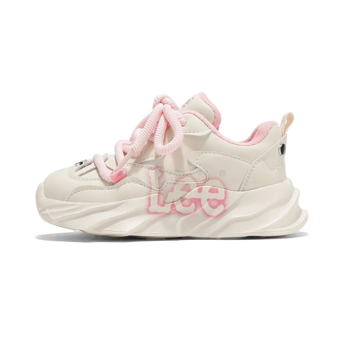 Детские повседневные кроссовки с теплым верхом из синтетической кожи Lee, Pink