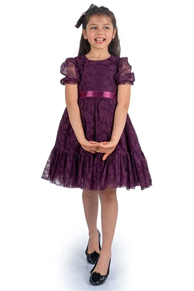 Детское платье для девочек кружевное Daisy lace Mnk, Purple