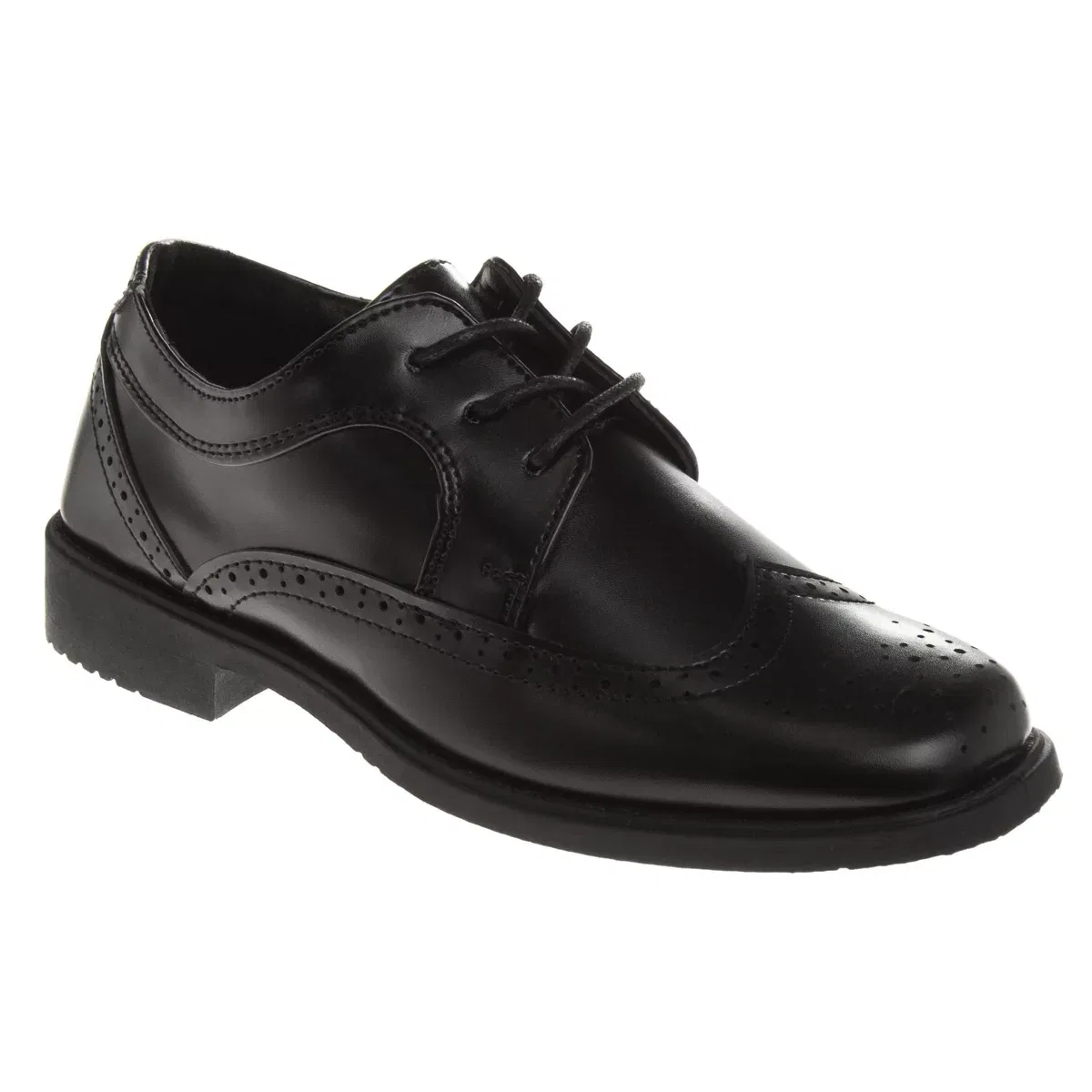 Детские туфли-оксфорды на шнуровке с мыском-крылом Josmo Boys Wingtip Oxford Lace Dress Shoes Laura Ashley, Black