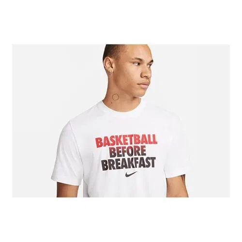 Мужская футболка с коротким рукавом Nike Dri-FIT Basketball Before Breakfast, Цвет: Weiss — фото 3
