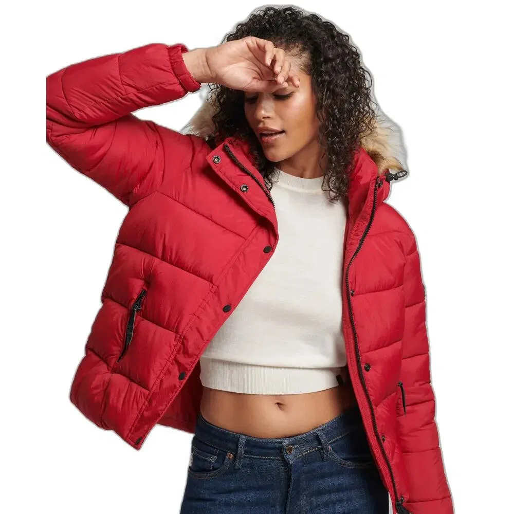 Женская куртка-пуховик с капюшоном Superdry, Цвет: ROT