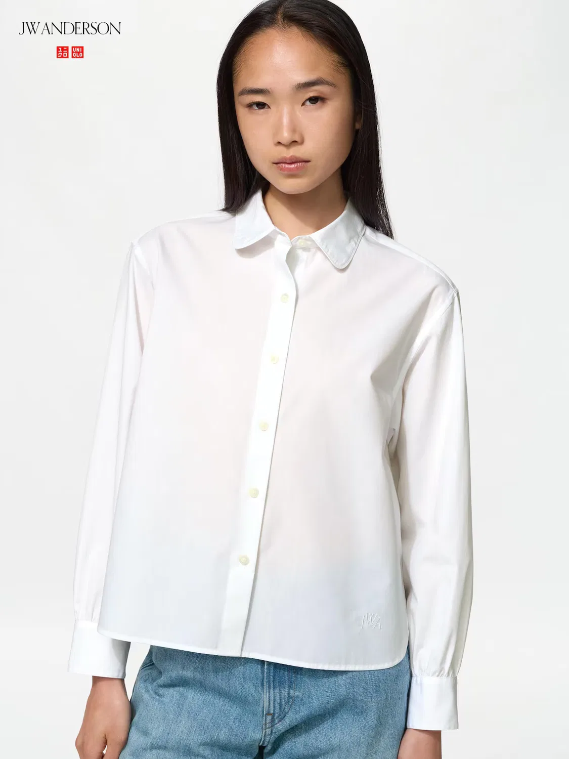 Хлопковая рубашка с объемными рукавами Uniqlo, белый