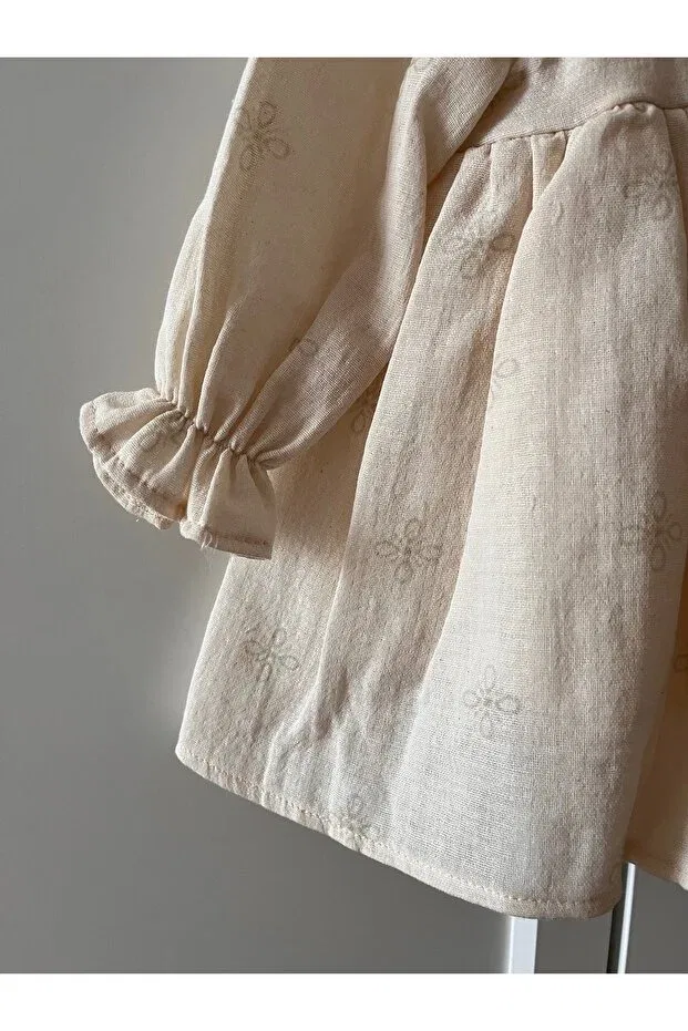 Детское платье для девочек с длинным рукавом Wondress Baby, Nude Color — фото 3