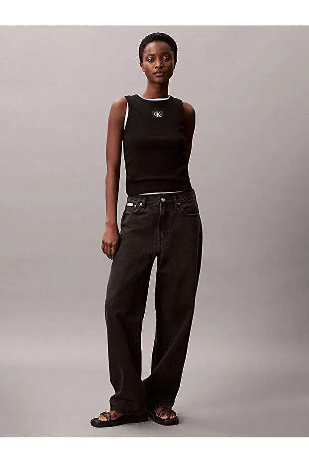 Женская футболка хлопковая Calvin Klein, Black — фото 3