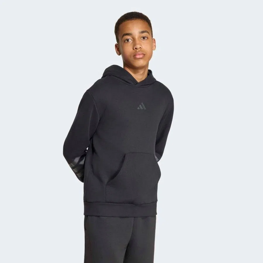 Детский свитшот с капюшоном adidas KR7312 J FI 3S HD, Черный