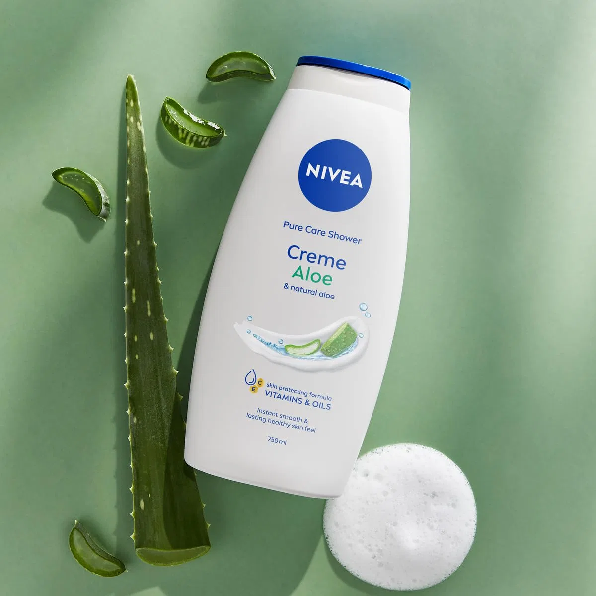 Гель для душа Creme Fresh Aloe Gel, NIVEA, набор 2 шт., 750 мл, Multi-Coloured — фото 3