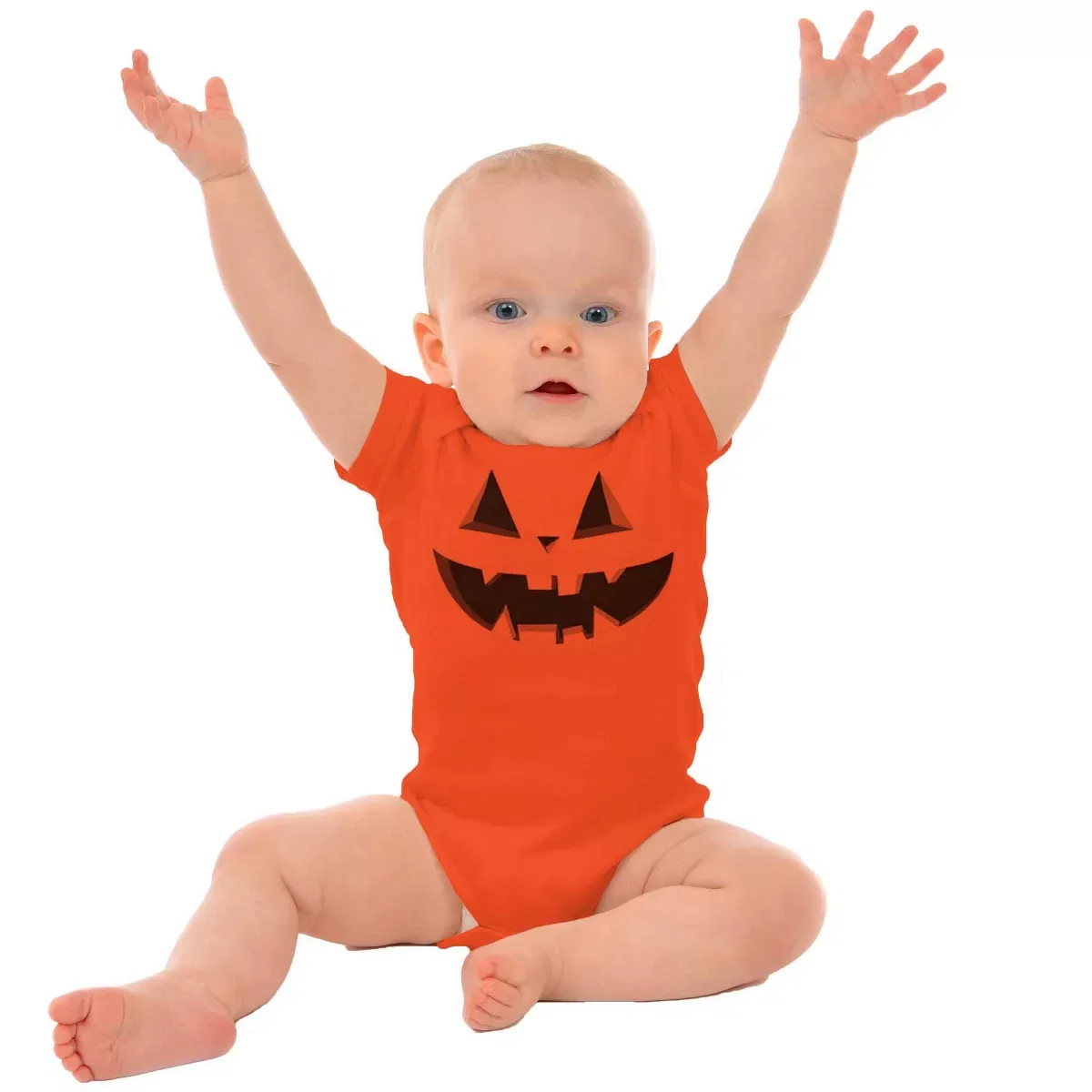 Детское боди с коротким рукавом Classic Halloween Pumpkin Costume Brisco Brands, Black — фото 3