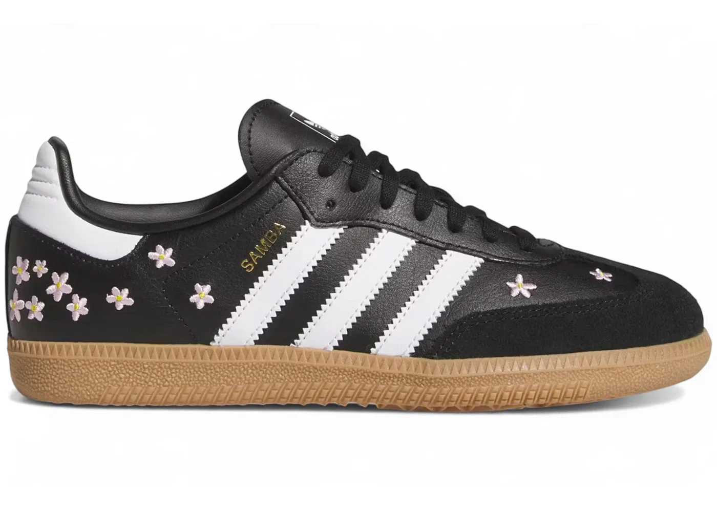 Детские кроссовки для мальчиков с цветочной вышивкой Adidas Samba OG, Core Black Cloud White Gum