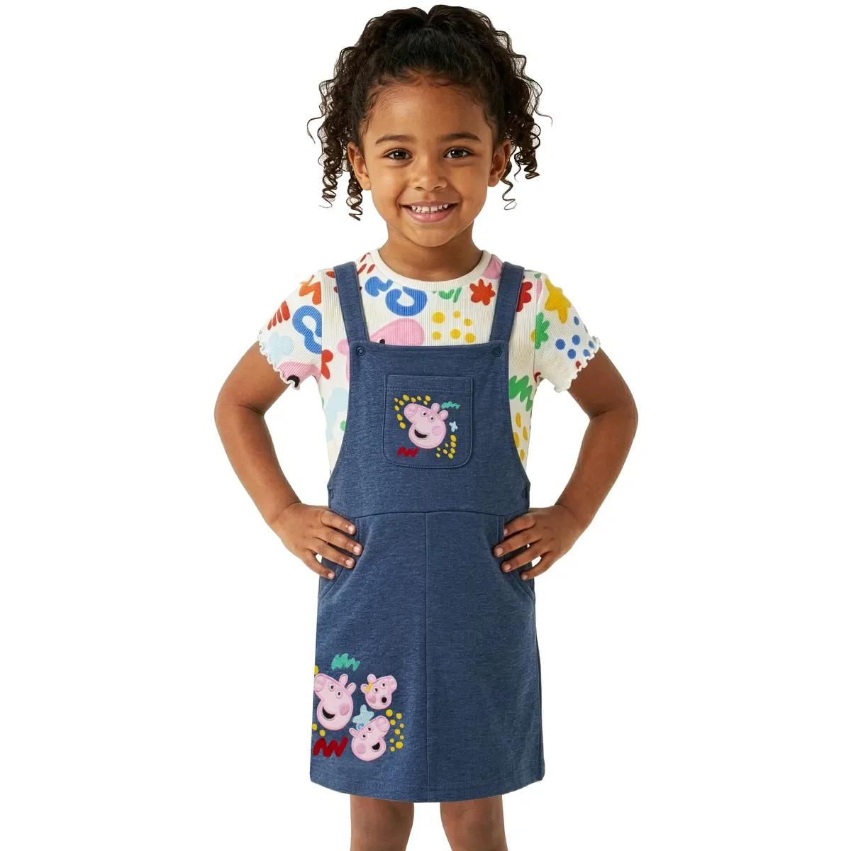 Детский комплект из платья-сарафана и футболки Peppa Pig, Multi — фото 2